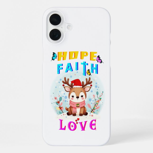 Hope Faith Liebe iPhone 16 Plus Hülle (Rückseite)