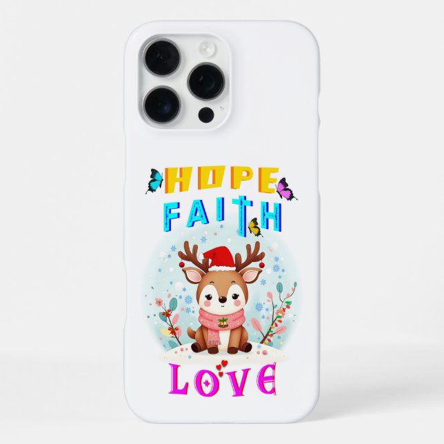 Hope Faith Liebe iPhone 16 Pro Max Hülle (Rückseite)