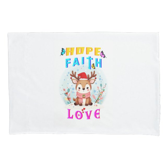 Hope Faith Liebe Kissenbezug (Vorderseite-Links)