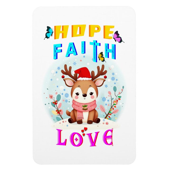 Hope Faith Liebe Magnet (Vertikal)