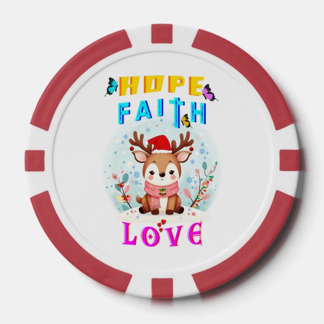 Hope Faith Liebe Pokerchips (Vorderseite)