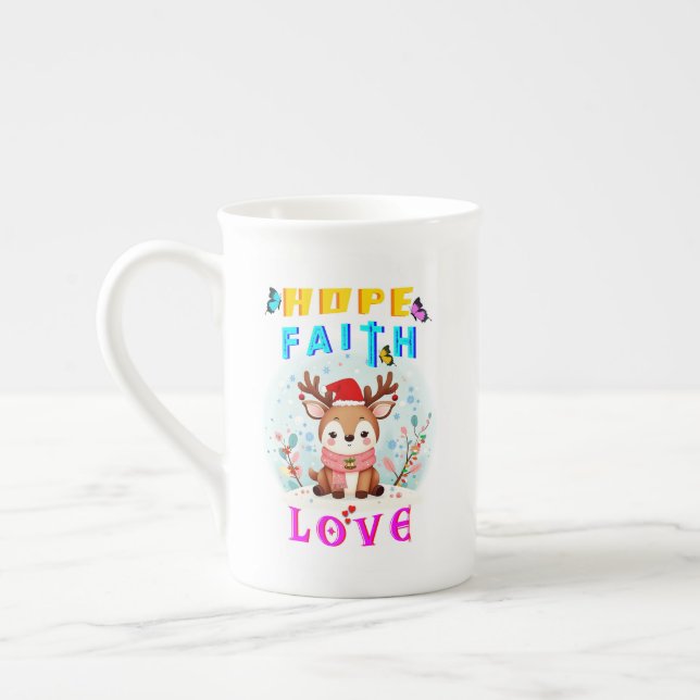 Hope Faith Liebe Prozellantasse (Links)