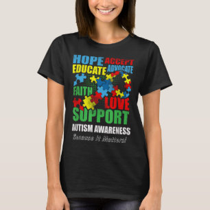 Hope Faith Liebe Ribbon Autismus Bewusstsein Fraue T-Shirt