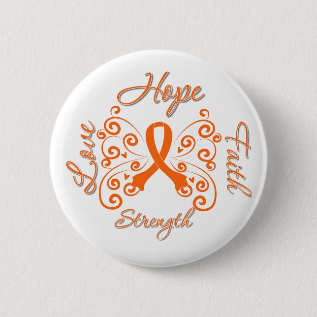 Hope Faith Liebe Stärke Nierenkrebs Button (Vorderseite)