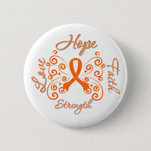 Hope Faith Liebe Stärke Nierenkrebs Button