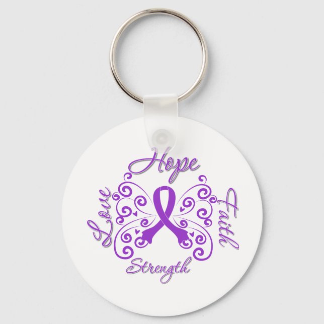 Hope Faith Liebe Strength Lupus Schlüsselanhänger (Vorderseite)