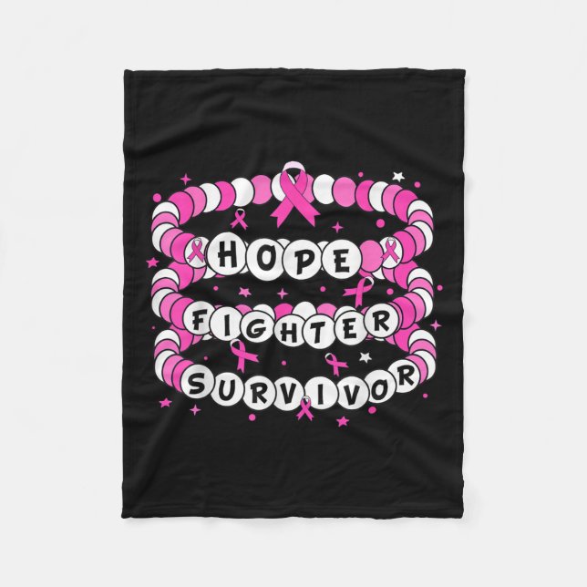 Hope Fighter Survivor Pink Breast Cancer Friendshi Fleecedecke (Vorderseite)