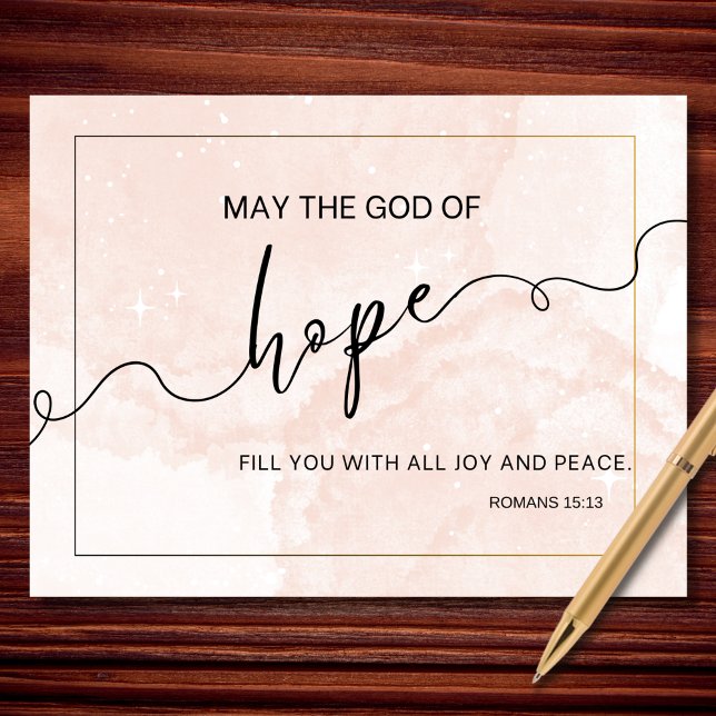 Hope-Filled Blessings – Romans 15 13 Scripture  Postkarte (Von Creator hochgeladen)