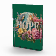 Hope Floral Typografie mit Vögeln und botanisch
