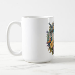 Hope Floral Typografie mit Vögeln und botanisch Kaffeetasse