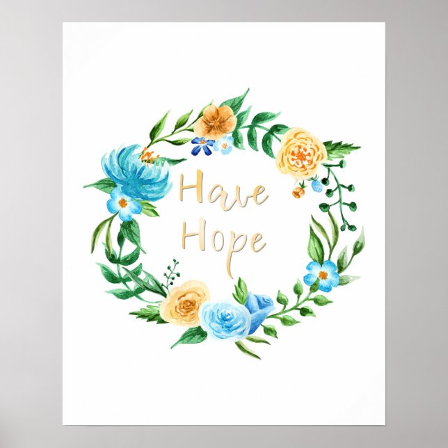 Hope Floral Wreath Poster (Vorne)