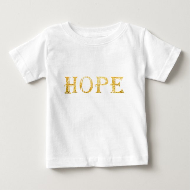Hope Gold Text Baby Fine Jersey T - Shirt (Vorderseite)