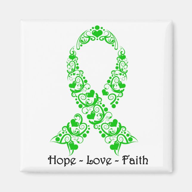 Hope Green Awareness Ribbon Magnet (Vorne)