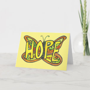 Hope Green Butterfly Art Note de cartes de voeux
