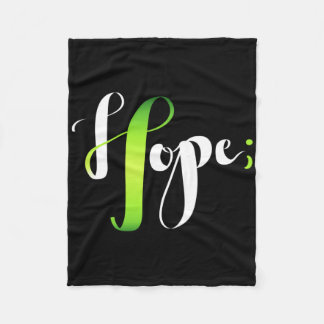 Hope Green Ribbon Semicolon - Mental Health Awaren Fleecedecke