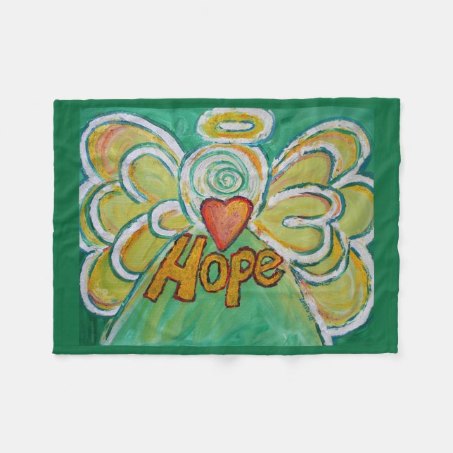 Hope Guardian Angel Art Custom Fleece Blanket (Vorderseite (Horizontal))