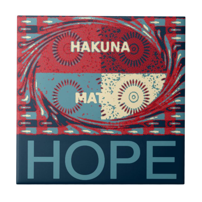 Hope Hakunamatata Lovely Inspirational Edgy Vektor Fliese (Vorderseite)
