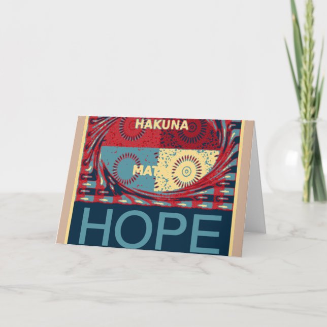 Hope Hakunamatata Lovely Inspirational Edgy Vektor Karte (Vorderseite)