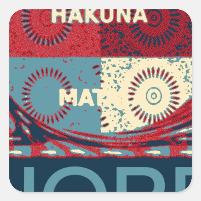 Hope Hakunamatata Lovely Inspirational Edgy Vektor Quadratischer Aufkleber (Vorderseite)