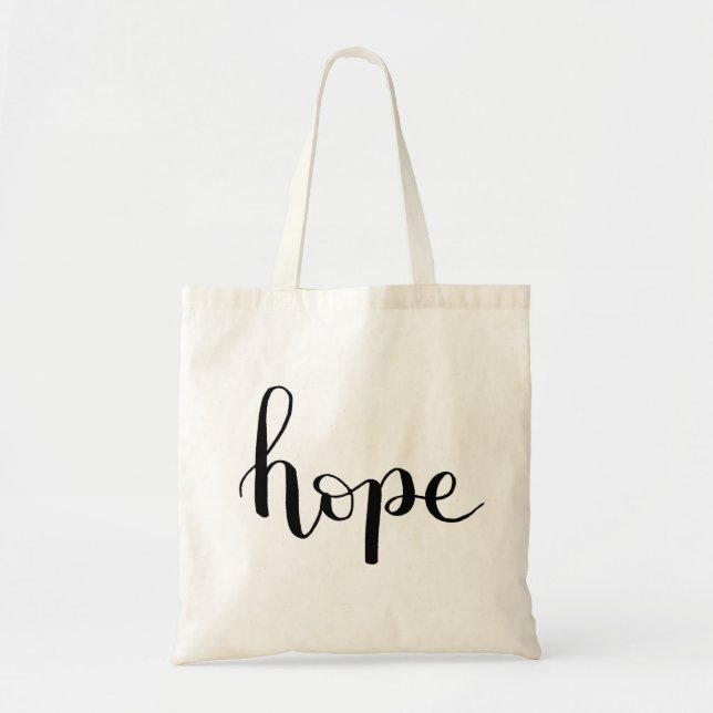 Hope Hand Letter Tote Bag Tragetasche (Vorne)