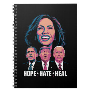 Hope Hate Heal Rise Kamala 2024 Notizblock