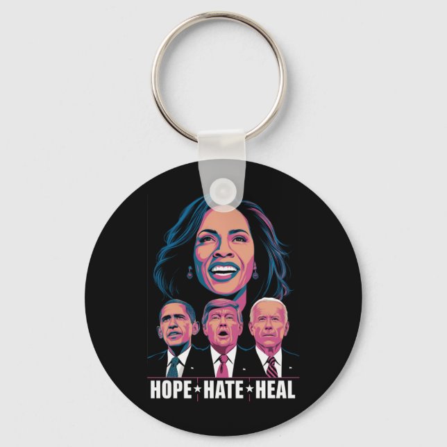 Hope Hate Heal Rise Kamala 2024 Schlüsselanhänger (Vorderseite)