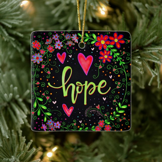 Hope Hübsch Black Floral Model Christmas Keramikornament (Baum)