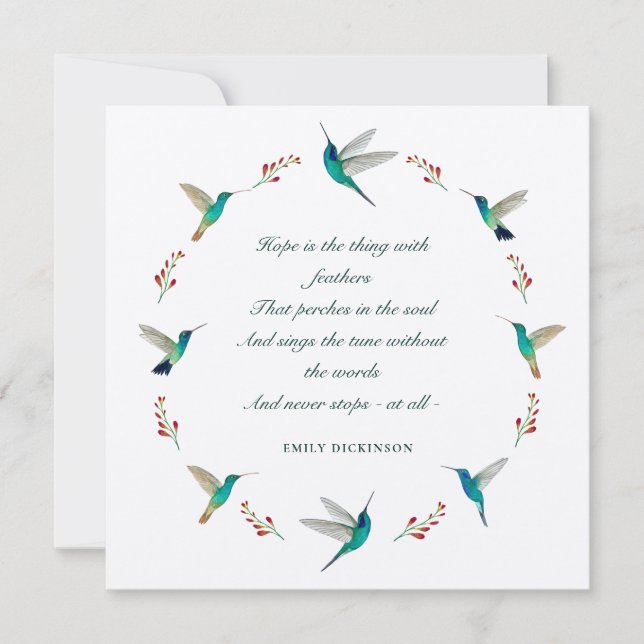 Hope Hummingbird Beileid Danke Karte (Vorderseite)