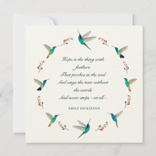 Hope Hummingbird Sympath Carte de remerciements