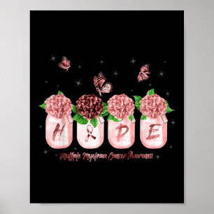 Hope Hydrangea Blume Schmetterling Multiples Myelo Poster