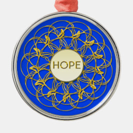 HOPE in geometrischem Gold-Design geschrieben Ornament Aus Metall