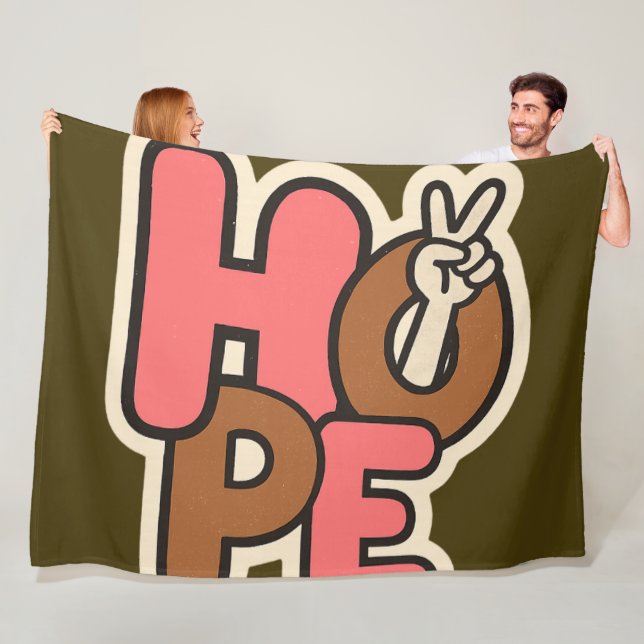 "Hope in Style – Peaceful Vibes Sticker" Fleecedecke (Beispiel)