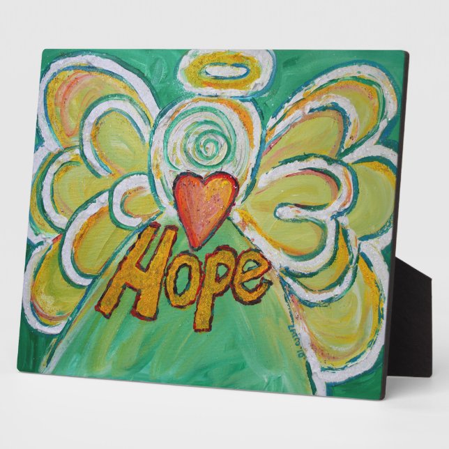Hope Inspirational Angel Painting Gedicht Plaque Fotoplatte (Seite)