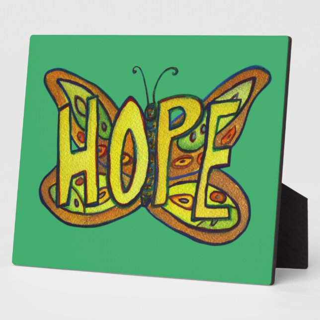Hope Inspirational Butterfly Malerei Geschenk Plaq Fotoplatte (Seite)