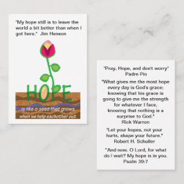 Hope inspirational quotes visitenkarte