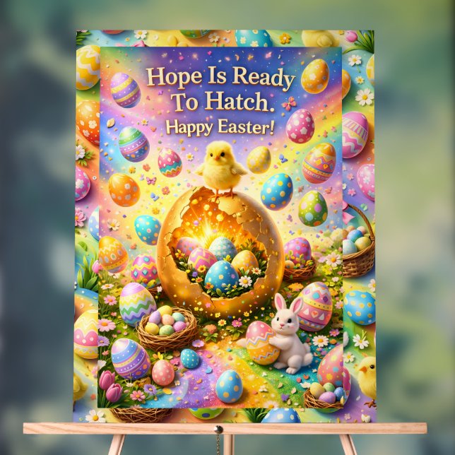 Hope is ready to hatch magical happy Easter chick  Acrylschild (Neutral)
