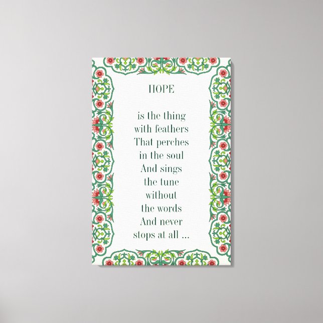 HOPE ist das Ding mit Federn, die hält Leinwanddruck (Vorderseite)