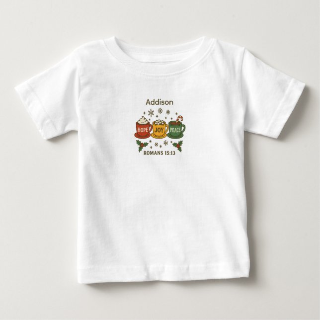 Hope Joy Peace and Cocoa Baby T-shirt (Vorderseite)