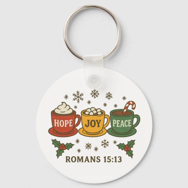 Hope joy Peace and Cocoa Schlüsselanhänger (Vorderseite)