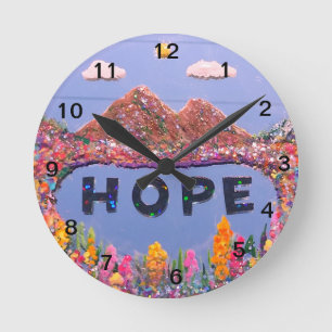 HOPE lackierte Spiegelbild Wall Clock Runde Wanduhr
