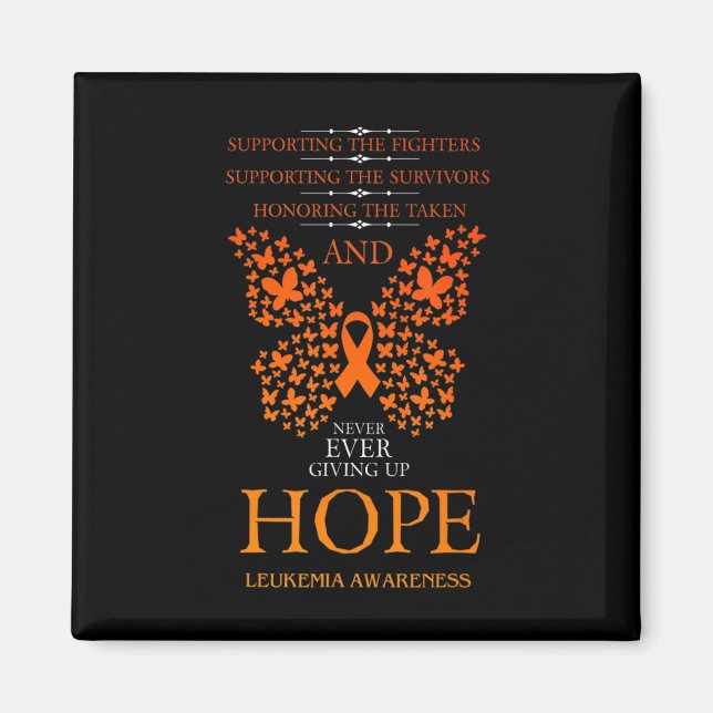 Hope Leukemia Awareness Orange Ribbon Magnet (Vorne)
