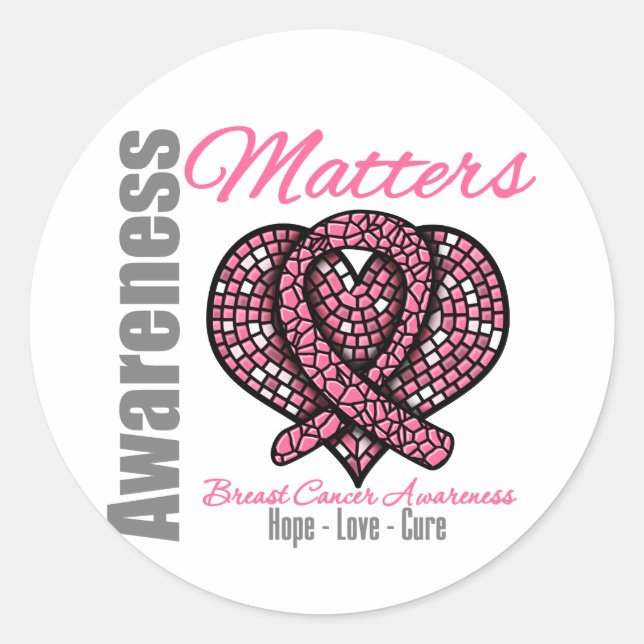 Hope Liebe Cure - Breast Cancer Awareness Mattes Runder Aufkleber (Vorderseite)