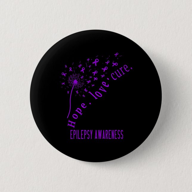 Hope Liebe Cure Epilepsy Awareness T Button (Vorderseite)