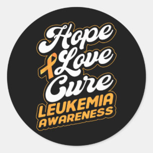 Hope Liebe cuure Support Leukämie Awareness Ribbon Runder Aufkleber