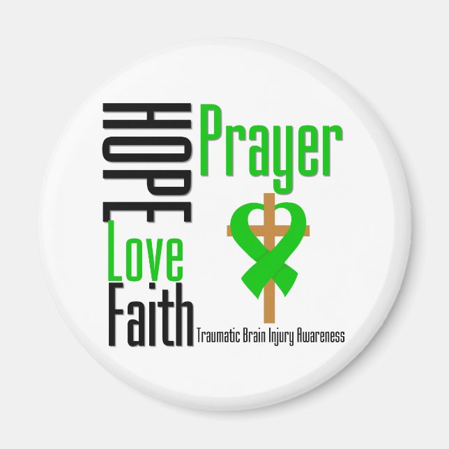 Hope Liebe Glaube Gebet Traumatischer Hirnverletzu Magnet (Vorne)