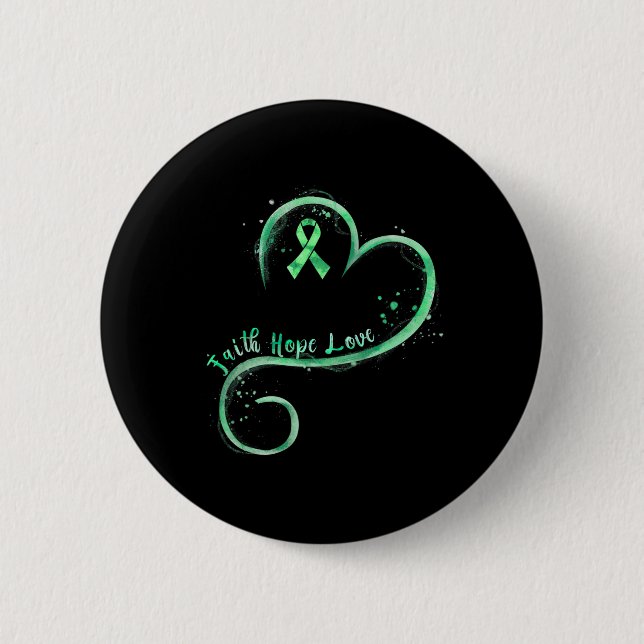 Hope Liebe Green Ribbon Mental Health Awareness Button (Vorderseite)