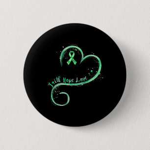 Hope Liebe Green Ribbon Mental Health Awareness Button