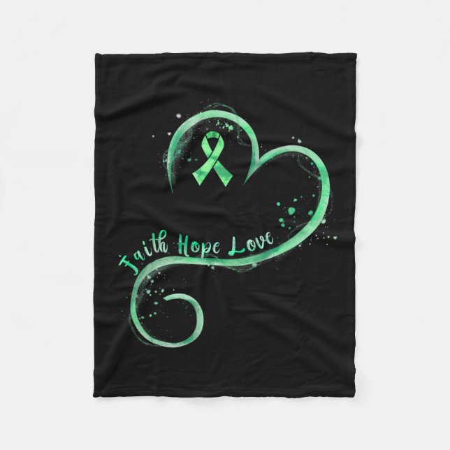 Hope Liebe Green Ribbon Mental Health Awareness Fleecedecke (Vorderseite)
