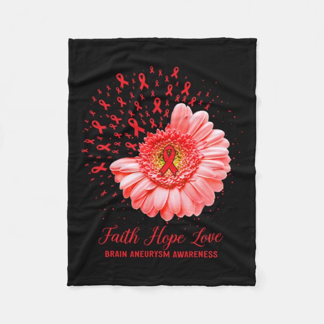 Hope Liebe Hirnaneurysm Bewusstseinsbildung Überle Fleecedecke (Vorderseite)