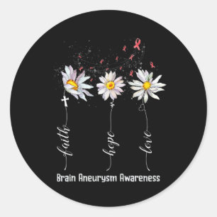 Hope Liebe Hirnaneurysm Sensibilisierung Blume Ges Runder Aufkleber